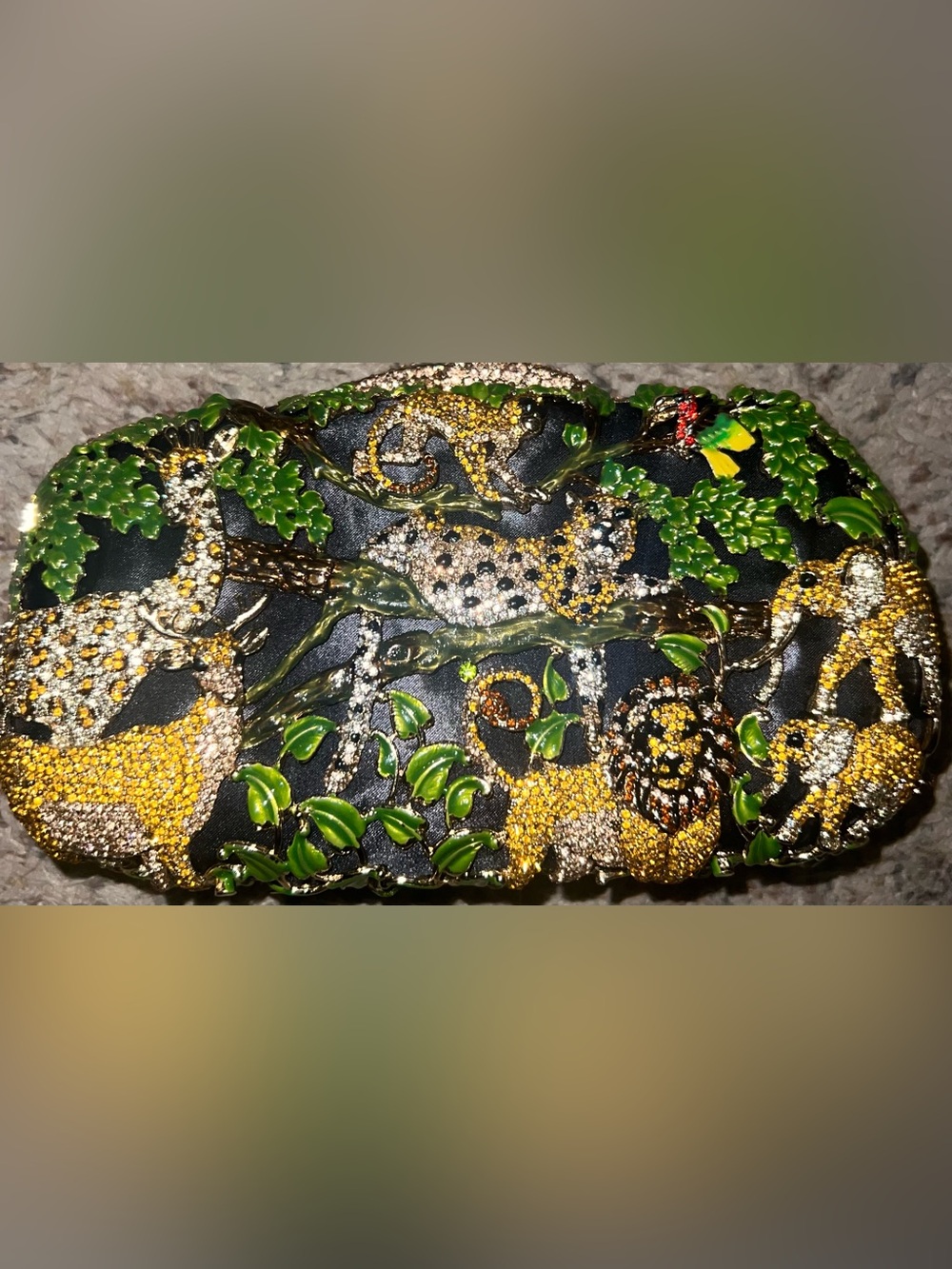 LuxMob Jungle Crystal Clutch 🦒🐒🐆🦁🐘🦌🦜